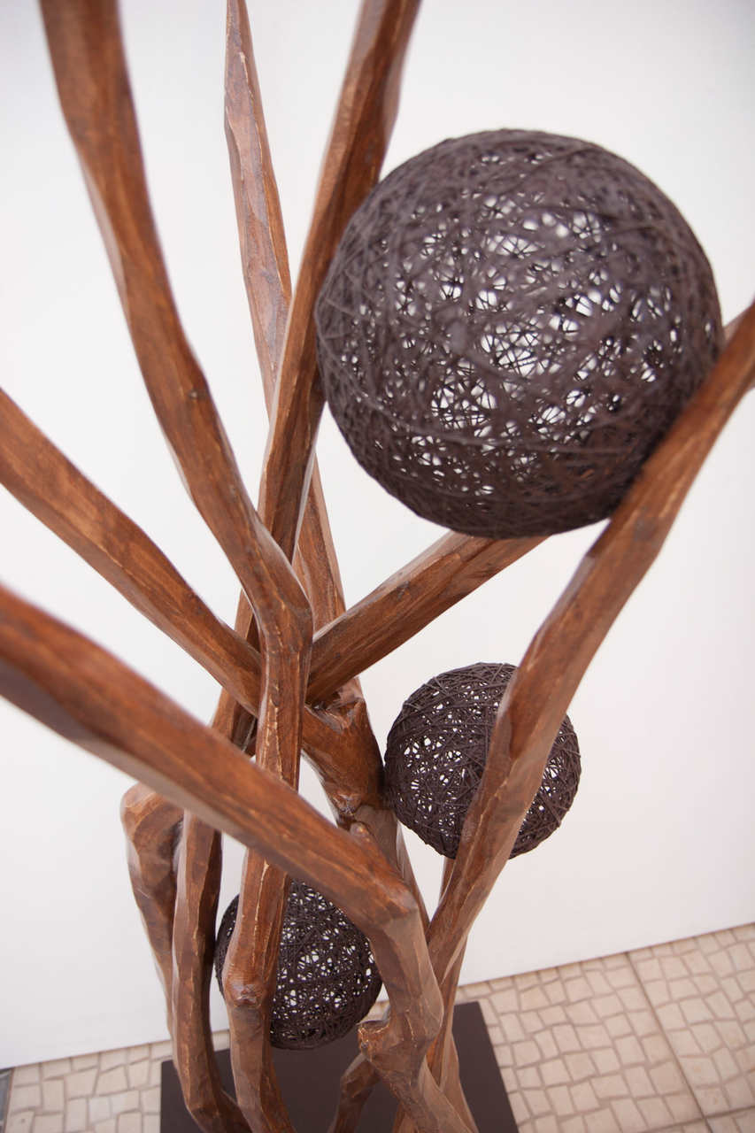 Cabide e Candeeiro de Pé em Madeira | nidumballs