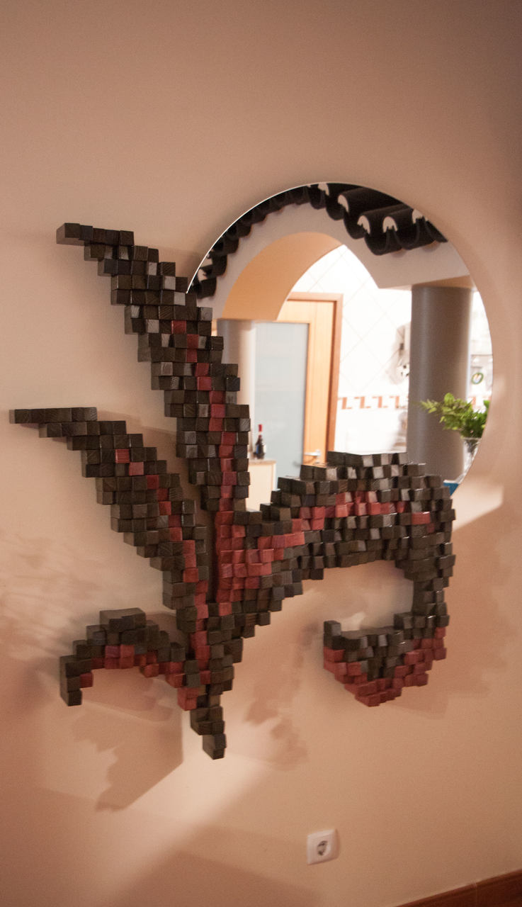 Espelho em madeira millequadrato