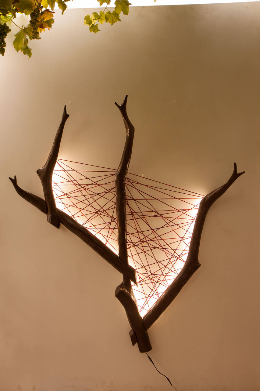 Cabide decorativo com croché e leds. | lineaesete